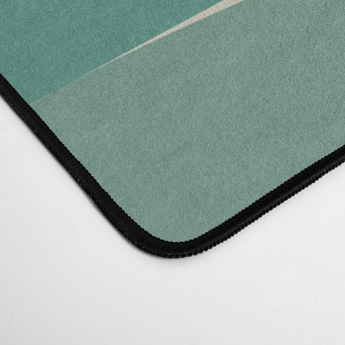 Flux Midcentury Modern Check Grid Pattern in Jade Green Desk Mat Gallery Image 4
