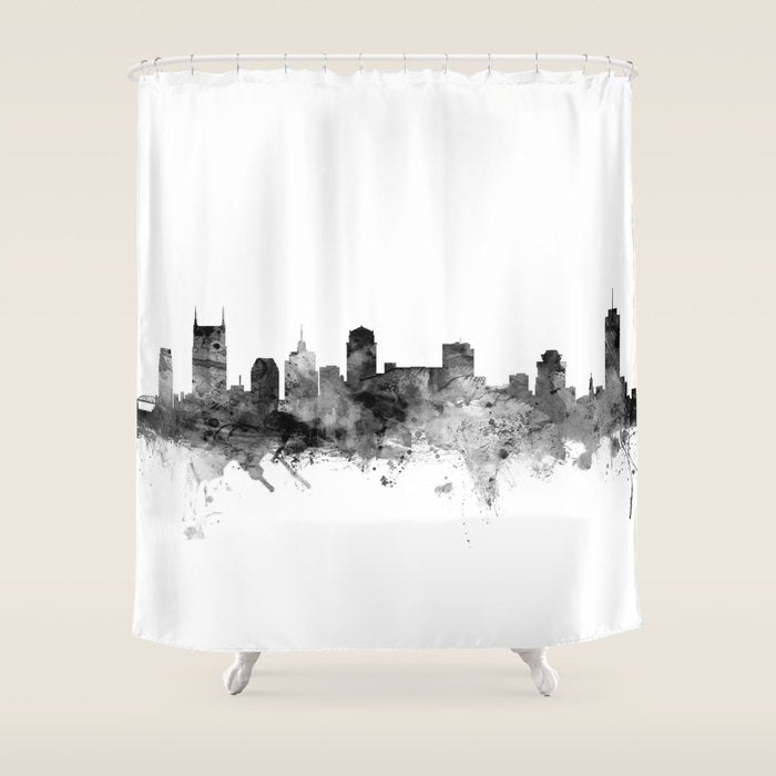 Nashville Tennessee Skyline Shower Curtain Gallery Image 1