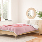 Abstract Retro Fruit Print Pink And Red Aesthetic Modern Preppy Strawberries Duvet Cover Gallery Image 2
