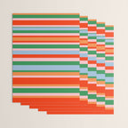 Colorful Stripe Orange, Green, Pale Pink, and Baby Blue Pattern Wrapping Paper Gallery Image 3