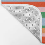 Colorful Stripe Orange, Green, Pale Pink, and Baby Blue Pattern Bath Mat Gallery Image 2