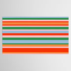 Colorful Stripe Orange, Green, Pale Pink, and Baby Blue Pattern Tablecloth Gallery Image 2
