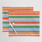 Colorful Stripe Orange, Green, Pale Pink, and Baby Blue Pattern Placemat Gallery Image 1