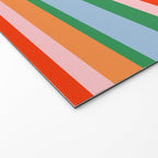Colorful Stripe Orange, Green, Pale Pink, and Baby Blue Pattern Welcome Mat Gallery Image 2