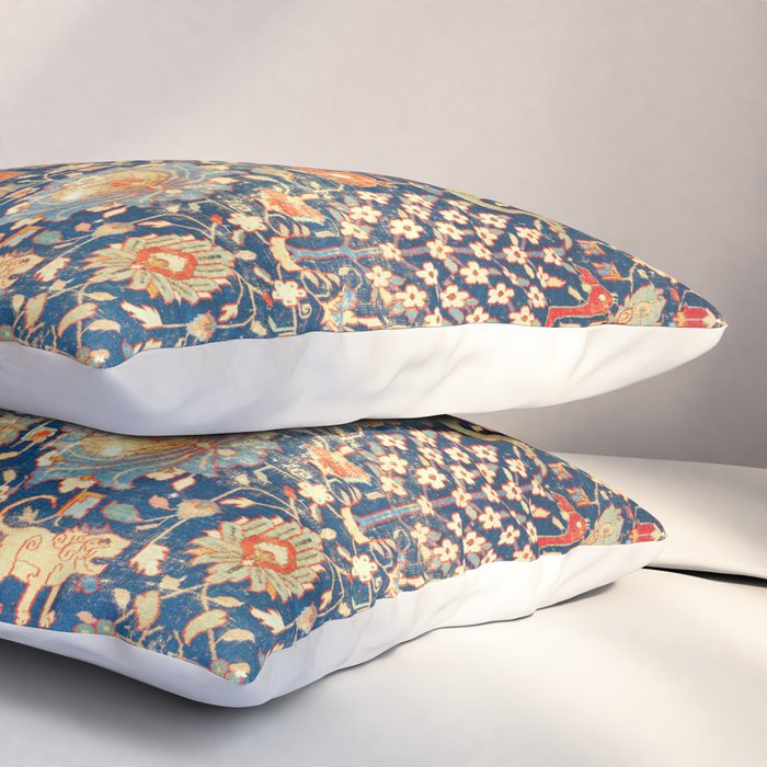 Enchanted Mythical Beasts 17th Century Persian Rug Print Pillow Sham Gallery Image 3