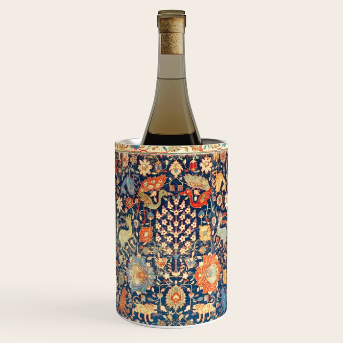 Enchanted Mythical Beasts 17th Century Persian Rug Print Wine Chiller Gallery Image 3