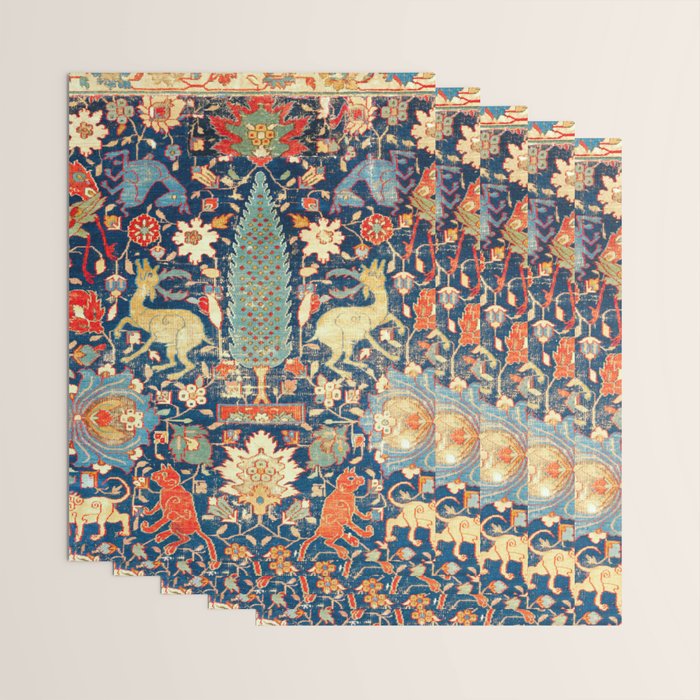 Enchanted Mythical Beasts 17th Century Persian Rug Print Wrapping Paper Gallery Image 3