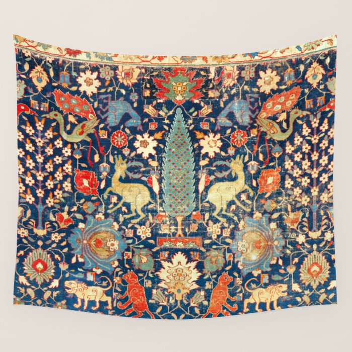 Enchanted Mythical Beasts 17th Century Persian Rug Print Wall Tapestry Gallery Image 4