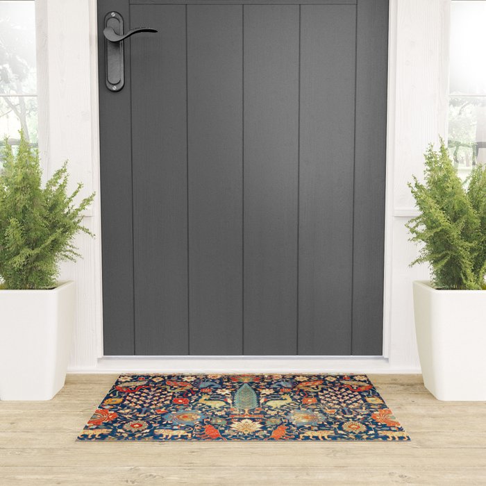 Enchanted Mythical Beasts 17th Century Persian Rug Print Welcome Mat Gallery Image 3