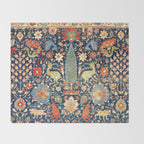 Enchanted Mythical Beasts 17th Century Persian Rug Print Throw Blanket Gallery Image 2