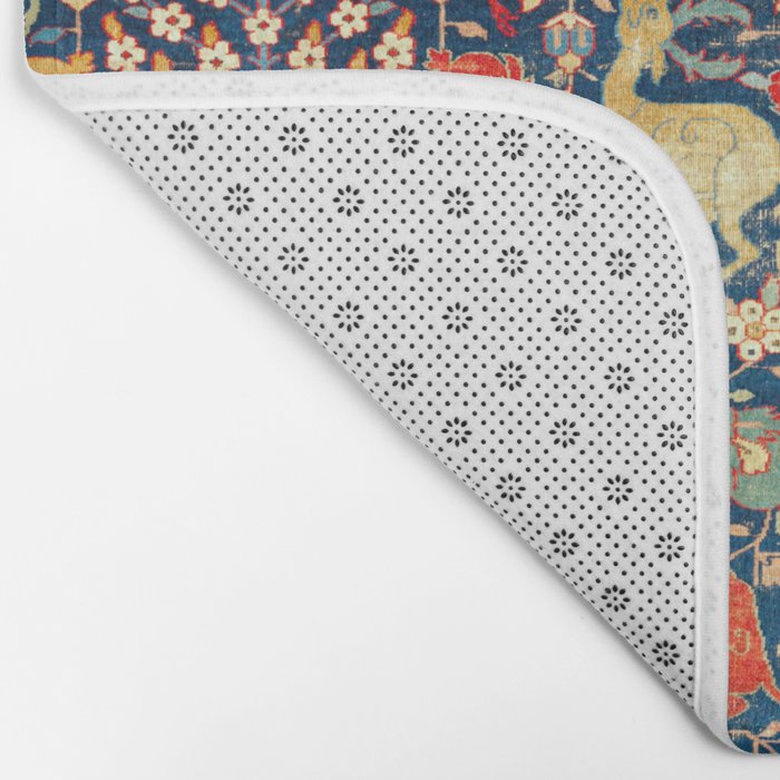 Enchanted Mythical Beasts 17th Century Persian Rug Print Bath Mat Gallery Image 2