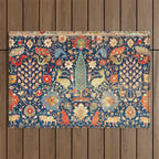 Enchanted Mythical Beasts 17th Century Persian Rug Print Outdoor Rug Gallery Image 1