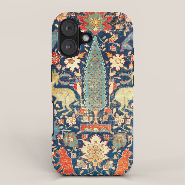 Enchanted Mythical Beasts 17th Century Persian Rug Print iPhone Case Gallery Image 1
