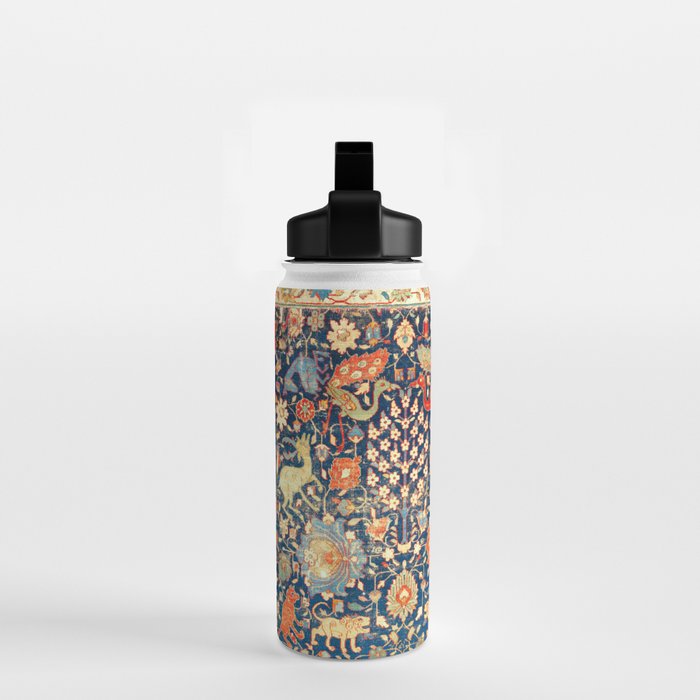 Enchanted Mythical Beasts 17th Century Persian Rug Print Water Bottle Gallery Image 2