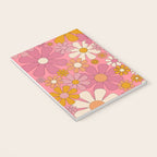 Groovy Pink Retro Garden Flowers 60s 70s Floral Pattern Notebook Gallery Image 3