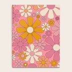 Groovy Pink Retro Garden Flowers 60s 70s Floral Pattern Notebook Gallery Image 4