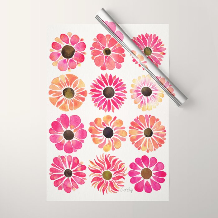 Flower Power - Pink Wrapping Paper Gallery Image 1