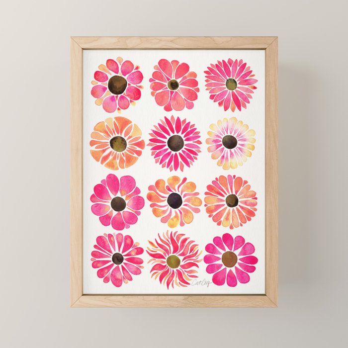 Flower Power - Pink Mini Art Print Gallery Image 1