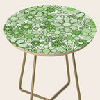 Retro Garden 60s 70s Lime Green Floral Gingham Flowers Pattern Side Table Gallery Image 2
