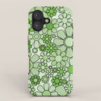 Retro Garden 60s 70s Lime Green Floral Gingham Flowers Pattern iPhone Case Gallery Image 1
