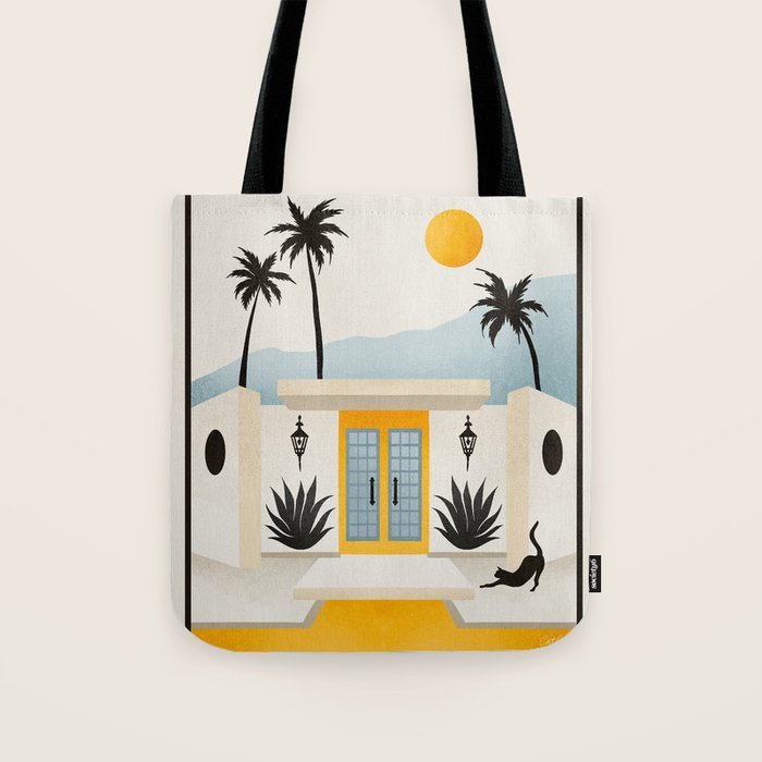 Palm Springs Home â Yellow & Blue Tote Bag Gallery Image 1