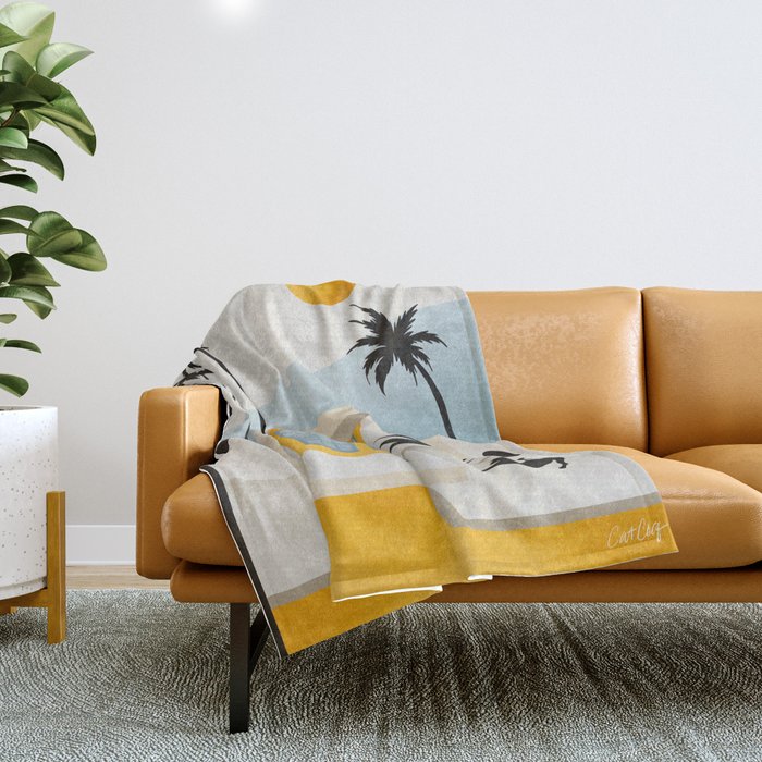 Palm Springs Home â Yellow & Blue Throw Blanket Gallery Image 1