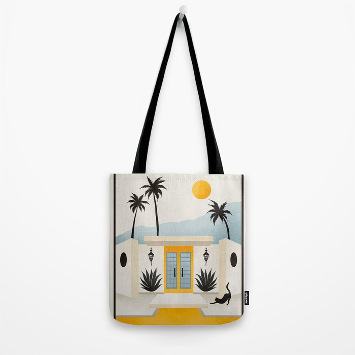Palm Springs Home â Yellow & Blue Tote Bag Gallery Image 2
