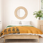 Modern Mid Century Fun Colorful Abstract Minimalist Painting Olive Green Yellow Ochre Buns Duvet Cover Gallery Image 3