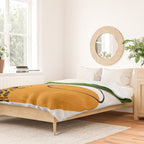 Modern Mid Century Fun Colorful Abstract Minimalist Painting Olive Green Yellow Ochre Buns Duvet Cover Gallery Image 2