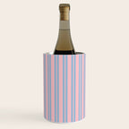 Baby Blue and Pastel Pink Classic Double Stripe Vertical Pattern Wine Chiller Gallery Image 3