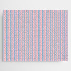 Baby Blue and Pastel Pink Classic Double Stripe Vertical Pattern Jigsaw Puzzle Gallery Image 1