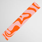 Groovy Retro Liquid Swirl Abstract Orange and Pink Pattern 3 Table Runner Gallery Image 3