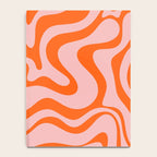 Groovy Retro Liquid Swirl Abstract Orange and Pink Pattern 3 Notebook Gallery Image 4