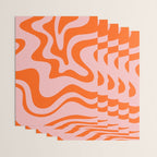 Groovy Retro Liquid Swirl Abstract Orange and Pink Pattern 3 Wrapping Paper Gallery Image 3