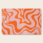 Groovy Retro Liquid Swirl Abstract Orange and Pink Pattern 3 Cutting Board Gallery Image 1