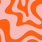 Groovy Retro Liquid Swirl Abstract Orange and Pink Pattern 3 Coffee Mug Gallery Image 2