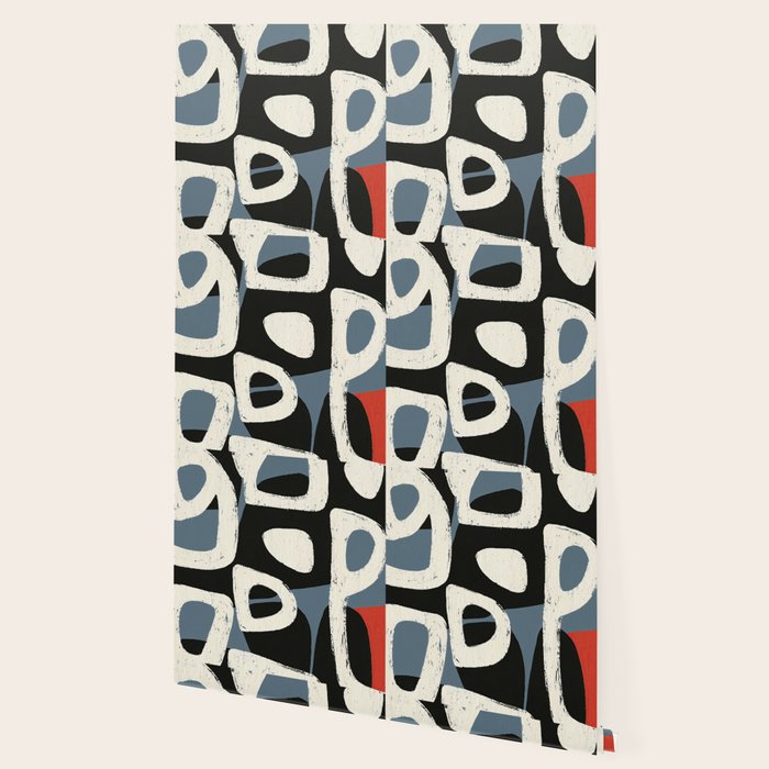 Abstract in Slate and Red Wallpaper Gallery Image 2