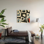 Abstract in Slate and Red Wood Wall Art Gallery Image 2
