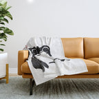 Cute Grumpy Frog Vintage Japanese Woodblock Print Throw Blanket Gallery Image 1