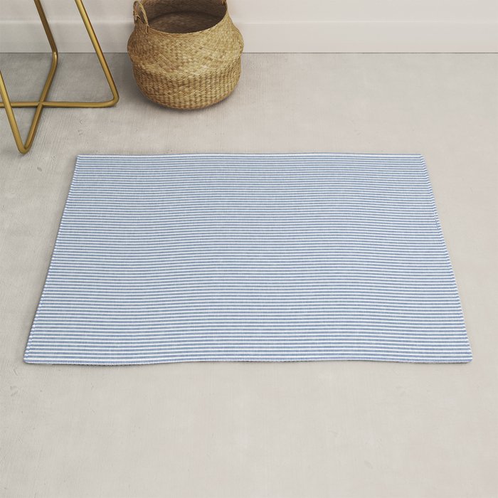 linen textured stripes - coastal blue Rug Gallery Image 1