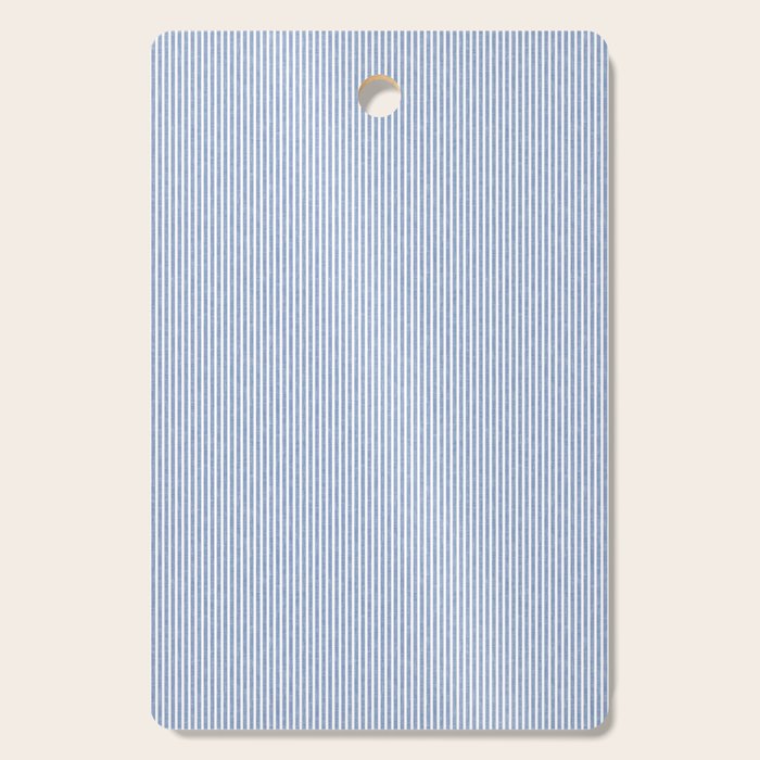 linen textured stripes - coastal blue Cutting Board Gallery Image 1