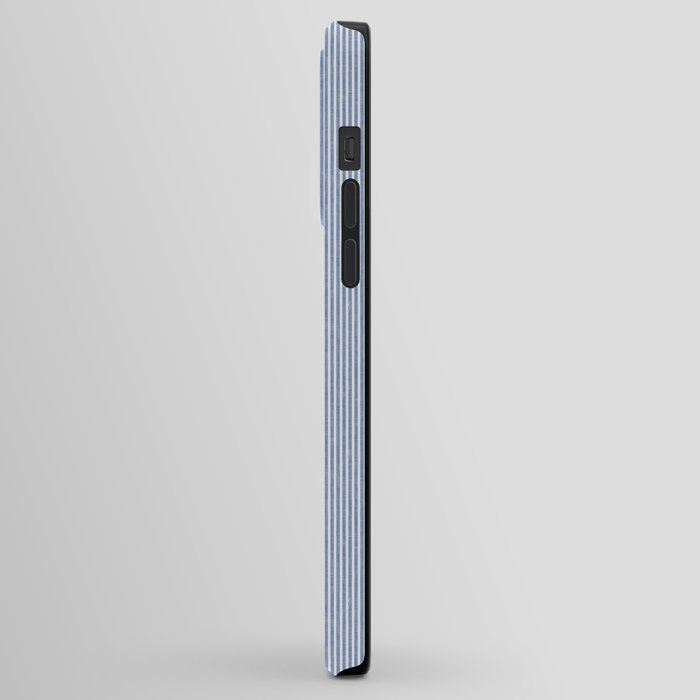 linen textured stripes - coastal blue iPhone Case Gallery Image 2