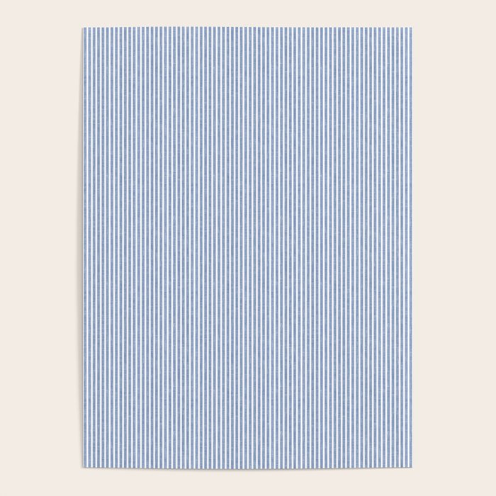 linen textured stripes - coastal blue Poster Gallery Image 4