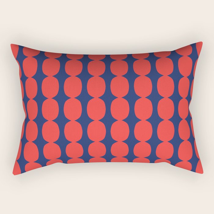 Ember and Navy Bubble Chain Rectangular Pillow Gallery Image 1