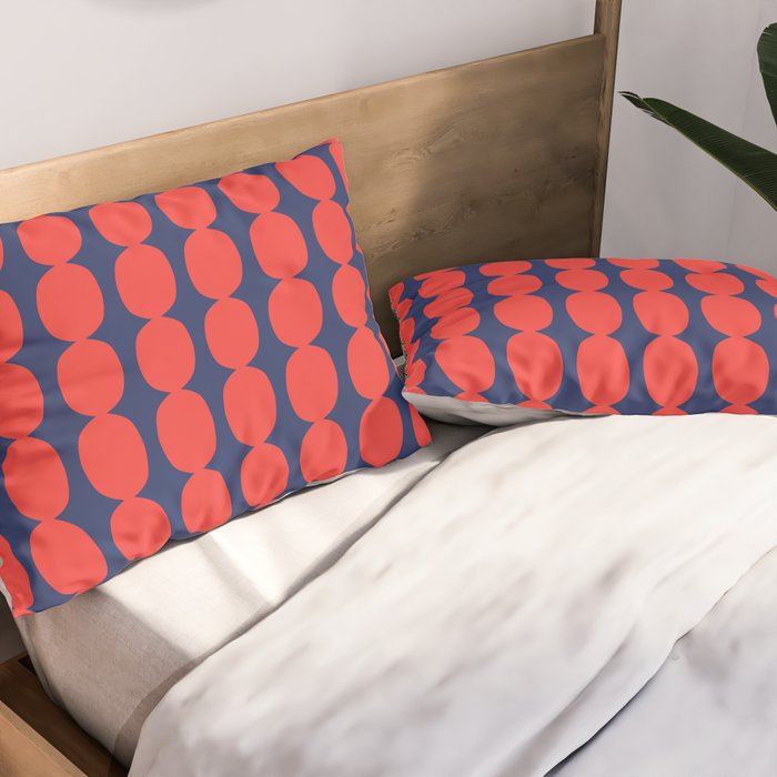 Ember and Navy Bubble Chain Pillow Sham Gallery Image 2