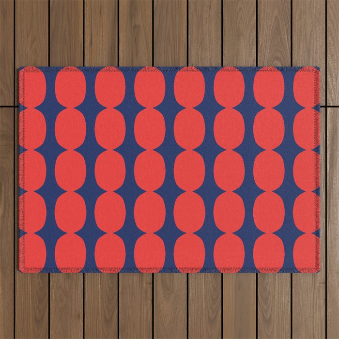 Ember and Navy Bubble Chain Outdoor Rug Gallery Image 1