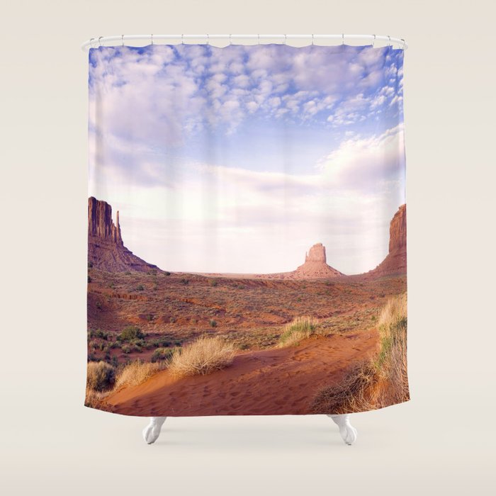 Monument Valley View, Arizona, color photographic National Park art print Shower Curtain Gallery Image 1
