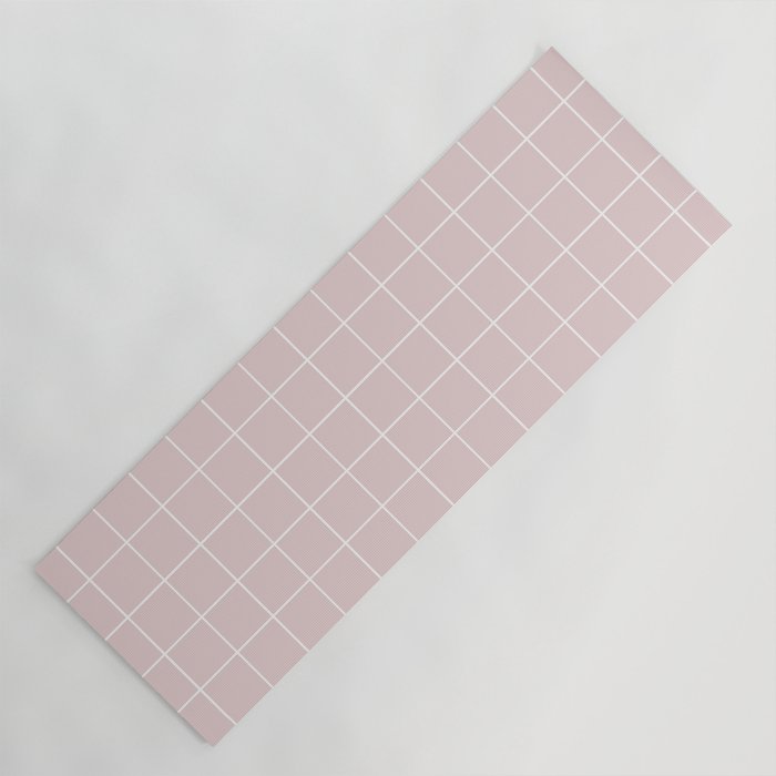 Grid (Light Pink) Yoga Mat Gallery Image 1