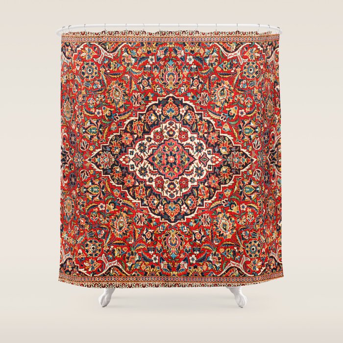 Kashan  Antique Central Persian Rug Print Shower Curtain Gallery Image 1