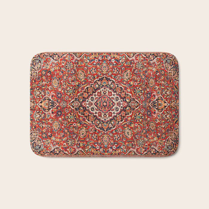Kashan  Antique Central Persian Rug Print Bath Mat Gallery Image 1